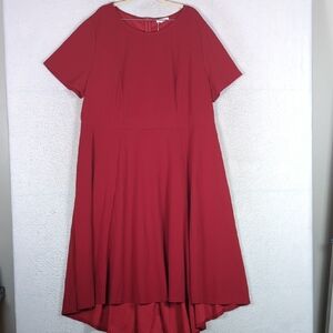 Holipick Women's Maroon Casual Short Sleeve Midi Dress Size‎ 24W